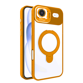 Magnetic Clear Case with 2 Kickstand & Camera Lens - ORANGE for iPhone Air (Only Ground Shipping)