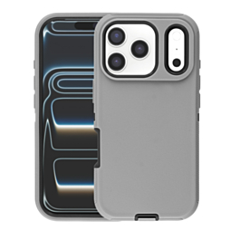 Heavy Duty Case for iPhone 17 Pro (GRAY & BLACK) (Only Ground Shipping)
