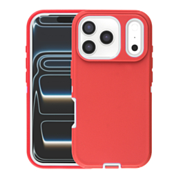 Heavy Duty Case for iPhone 17 Pro (RED & WHITE) (Only Ground Shipping)