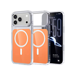 Transparent Magnetic Shockproof Case (ORANGE) for iPhone 17 Pro (Only Ground Shipping)