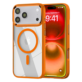 Shiny Magnetic Clear Cases - ORANGE for iPhone 17 Pro (Only Ground Shipping)