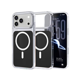 Transparent Magnetic Shockproof Case (BLACK) for iPhone 17 Pro (Only Ground Shipping)