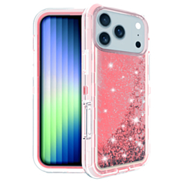 Protective Glitter Liquid Bumper Case (Pink) for iPhone 17 Pro / 18 Pro (Only Ground Shipping)