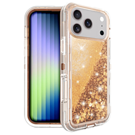 Protective Glitter Liquid Bumper Case (Rose Gold) for iPhone 17 Pro / 18 Pro (Only Ground Shipping)