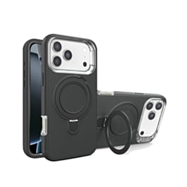 Support Heavy Duty Case with Wireless Charging Kickstand (Black) for iPhone 17 Pro / 18 Pro (Only Ground Shipping)