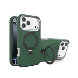 Support Heavy Duty Case with Wireless Charging Kickstand (Dark Green) for iPhone 17 Pro / 18 Pro (Only Ground Shipping)
