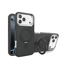 Support Heavy Duty Case with Wireless Charging Kickstand (Black) for iPhone 17 Pro Max / 18 Pro Max (Only Ground Shipping)
