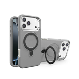 Support Heavy Duty Case with Wireless Charging Kickstand (Gray) for iPhone 17 Pro Max / 18 Pro Max (Only Ground Shipping)
