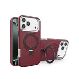 Support Heavy Duty Case with Wireless Charging Kickstand (Burgundy) for iPhone 17 Pro Max / 18 Pro Max (Only Ground Shipping)