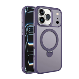 Wireless Charging Case with Built-in Rotating Ring Stand (Purple) for iPhone 17 Pro / 18 Pro (Only Ground Shipping)
