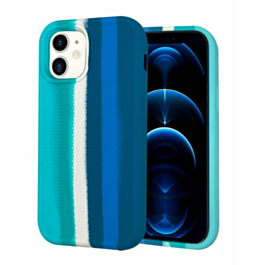 Dual Layer Serrated Case - RAINBOW GREEN for iPhone 12 Pro Max (Only Ground Shipping)