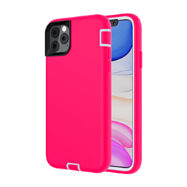 Silicone Design Heavy Duty Case - HOT PINK for iPhone 12 Mini (Only Ground Shipping)