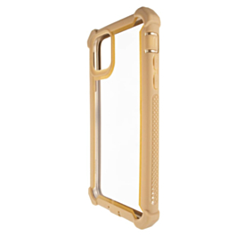 3in1 Hybrid Clear Soft TPU Hard PC Back Cover Case - GOLD for iPhone 12 / 12 Pro (Only Ground Shipping)