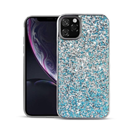 Bling Diamond Dual Layer Protection Case - BLUE for iPhone 12 Mini (Only Ground Shipping)