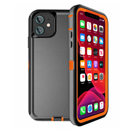Heavy Duty Case for iPhone 12 Mini (BLACK & ORANGE) (Only Ground Shipping)