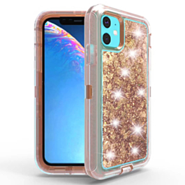 Protective Glitter Liquid Bumper Case - ROSE GOLD for iPhone 12 Mini (Only Ground Shipping)