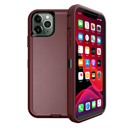 Heavy Duty Case for iPhone 11 Pro (MAROON & BLACK) (Only Ground Shipping)
