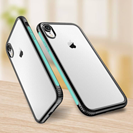 Shockproof Transparent Soft Gel TPU Case - LIGHT TEAL for iPhone XR (Only Ground Shipping)