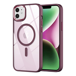 Shiny Magnetic Clear Cases (Burgundy) for iPhone 11 (Only Ground Shipping)