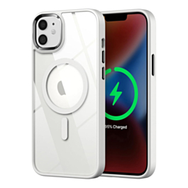 Shiny Magnetic Clear Cases - WHITE for iPhone 11 (Only Ground Shipping)