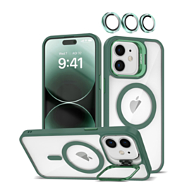 Transpalet Silicone case & Camera stand with Camera Lens - DARK GREEN for iPhone 11 (Only Ground Shipping)