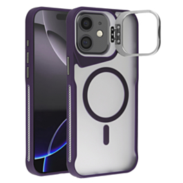 Matte Transparent Camera Stand Case with Wireless Charging - DARK PURPLE for iPhone 11 (Only Ground Shipping)