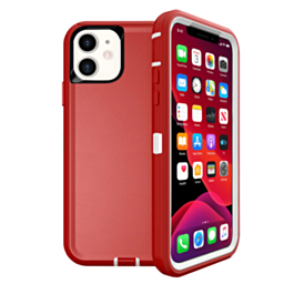 Heavy Duty Case for iPhone 11 (RED & WHITE) (Only Ground Shipping)