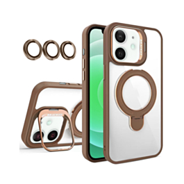 Magnetic Clear Case with 2 Kickstand & Camera Lens - DESERT TITANIUM for iPhone 11 (Only Ground Shipping)