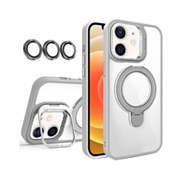 Magnetic Clear Case with 2 Kickstand & Camera Lens - GRAY for iPhone 11 (Only Ground Shipping)