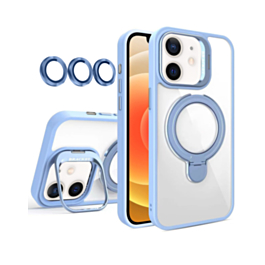 Magnetic Clear Case with 2 Kickstand & Camera Lens - LIGHT BLUE for iPhone 11 (Only Ground Shipping)