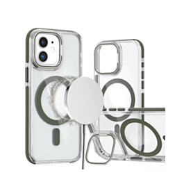 Thin Magnetic Clear Case with Camera Stand Kickstand - GRAY for iPhone 11 (Only Ground Shipping)