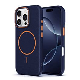 Magnetic Leather Soft Cases - BLUE & ORANGE for iPhone 11 Pro Max (Only Ground Shipping)