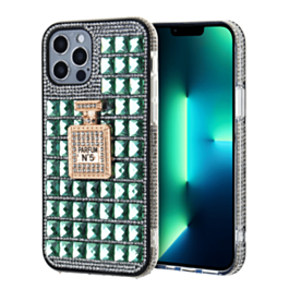Crystal Stones Case with Perfume Adornment - LIME GREEN for iPhone 7G / 8G / SE 2020 (Only Ground Shipping)