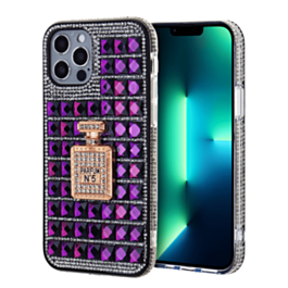 Crystal Stones Case with Perfume Adornment - PURPLE for iPhone 8P / 7P (Only Ground Shipping)