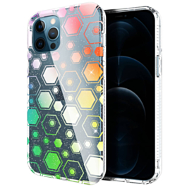 Laser Rainbow Soft TPU and Hard Plastic Case - Style 5 for iPhone 12 Pro Max (Only Ground Shipping)