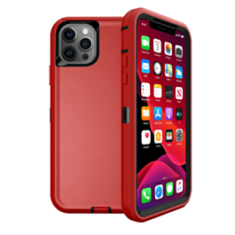 Heavy Duty Case for iPhone 12 Pro Max (RED & BLACK) (Only Ground Shipping)
