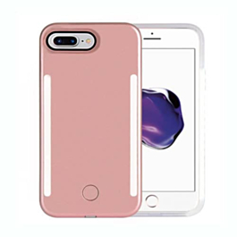 Selfie Case LED Light Up Front & Back (Version 2) ROSE GOLD for iPhone 8P / 7P / 6SP / 6P (Only Ground Shipping)