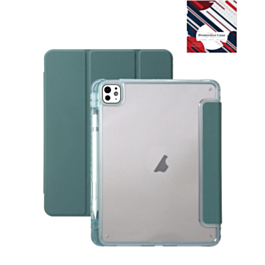 Smart Full Body Magnet Cover - DARK GREEN for iPad Air 13 2024 / Pro 12.9 (3rd / 4th / 5th / 6th) (Only Ground Shipping)