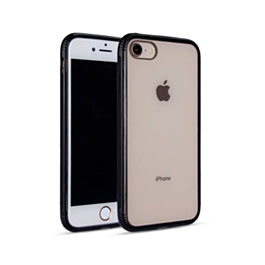 Shockproof Transparent Soft Gel TPU Case - BLACK for iPhone 8P / 7P / 6SP / 6P (Only Ground Shipping)