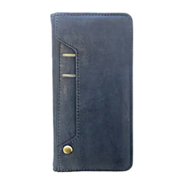 Galaxy S20 Genuine Leather Magnetic Wallet Case with Credit Card Slot - DARK BLUE (Only Ground Shipping)