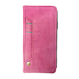 Galaxy S20 Plus Genuine Leather Magnetic Wallet Case with Credit Card Slot - HOT PINK (Only Ground Shipping)