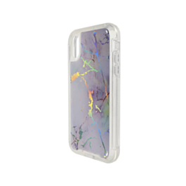 Marble Design Clear Bumper TPU Case - LIGHT BLUE for iPhone XR (Only Ground Shipping)