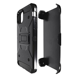 Metallic Rubber Tough Armor Case - BLACK for iPhone 11 Pro (Only Ground Shipping)