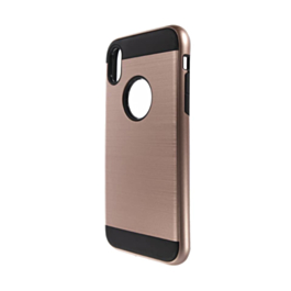 Hybrid Metal Brushed Shockproof Case Cover - ROSE GOLD for iPhone XR (Only Ground Shipping)