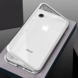 Ultra Slim Magnet Protective Case with Metal Frame - SILVER BORDE for iPhone 8P / 7P (Only Ground Shipping)