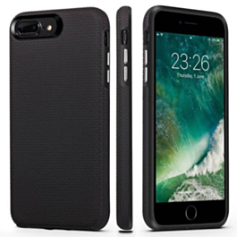 Shock Absorption Protective Dual Layer Case - BLACK for iPhone 7 / 8 (Only Ground Shipping)