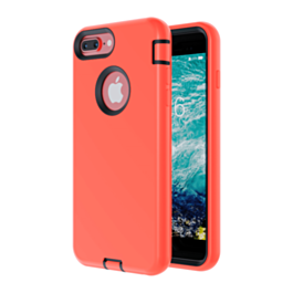 Silicone Design Heavy Duty Case - ORANGE for iPhone 8P / 7P (Only Ground Shipping)