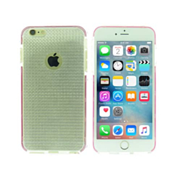 Diamond Pattern Transparent Silicone - WHITE PINK for iPhone 8P / 7P (Only Ground Shipping)