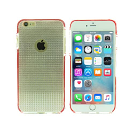 Diamond Pattern Transparent Silicone - WHITE RED for iPhone 8P / 7P (Only Ground Shipping)