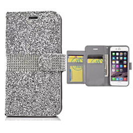 Diamond Crystal Wallet Case - SILVER for iPhone 8P / 7P (Only Ground Shipping)